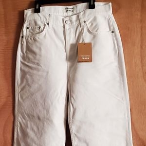 NWT Reformation Fawcett Cropped Jean White Size 28